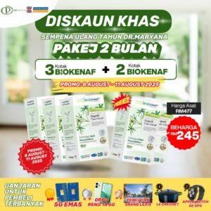 PAKEJ 2 BULAN (5 KOTAK BIOKENAF)